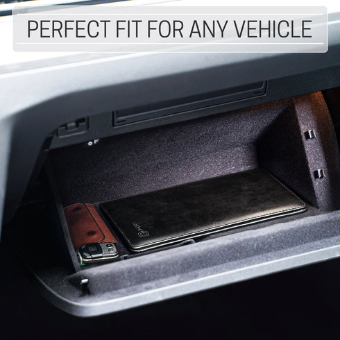 CANOPUS Big Black Car Registration and Insurance Holder, PU Leather Card Holder, Vehicle Glove Box Organizer for Auto, SUV, Truck